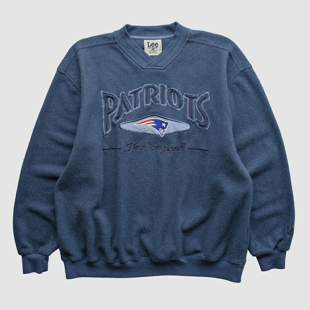 New England Patriots Lee Apparel 90s Pullover Sweatshirt Navy Vintage | Fanatics