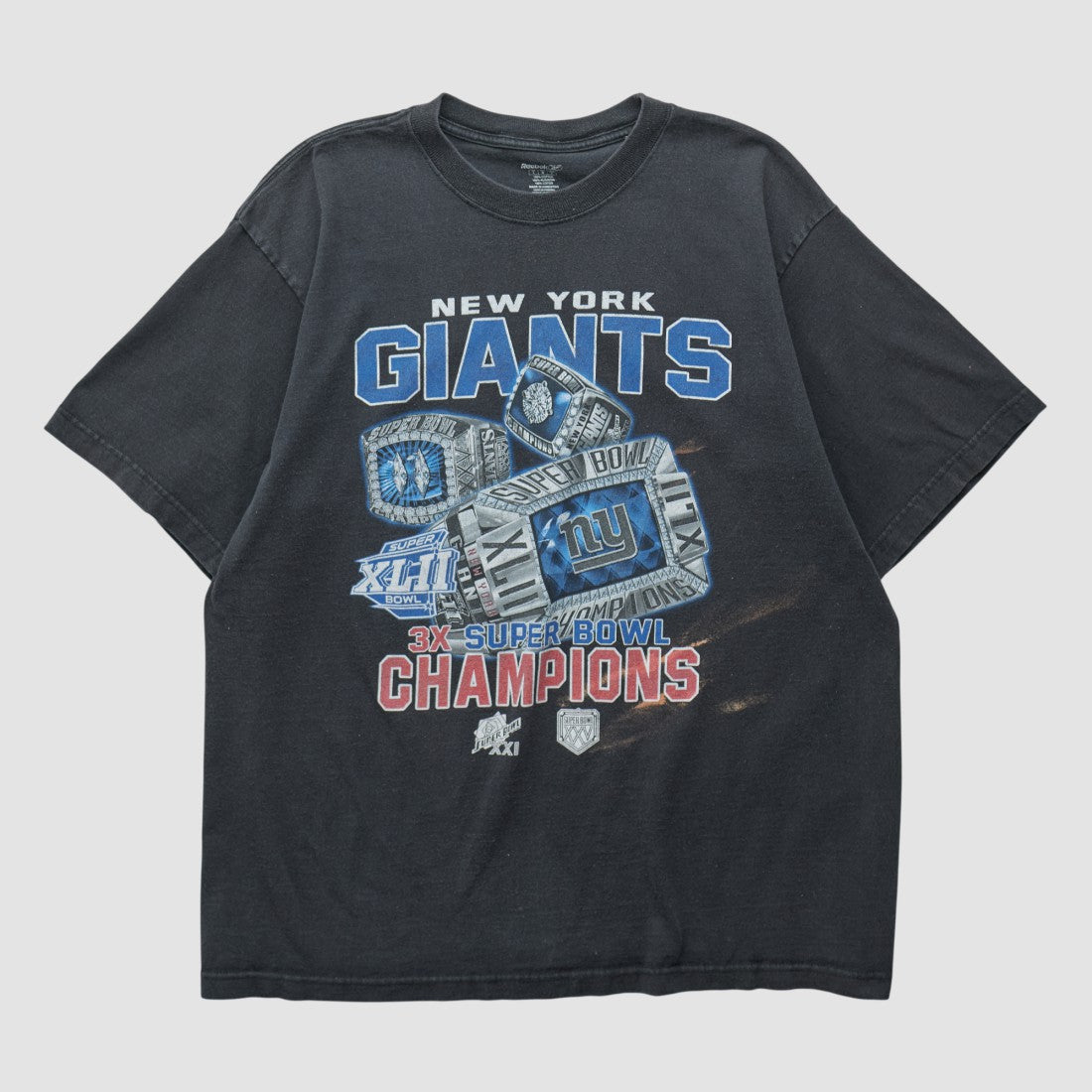 New York Giants Reebok 2008 T-shirt Black Vintage | Fanatics