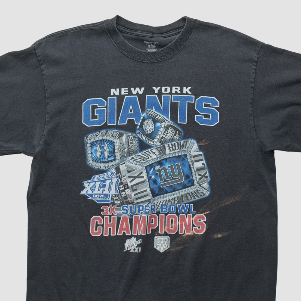 New York Giants Reebok 2008 T-shirt Black Vintage | Fanatics
