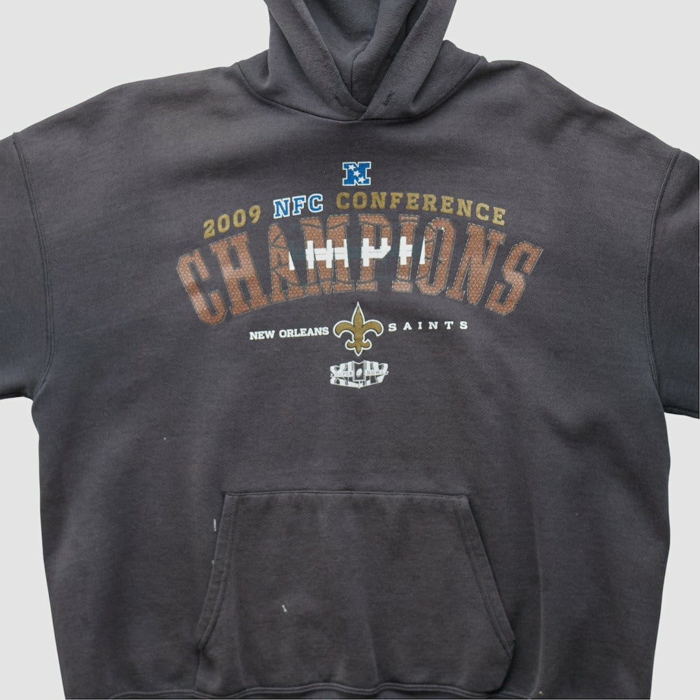 New Orleans Saints NFL 2009 Hooded Pullover Sweatshirt Charcoal Vintage | Fanatics