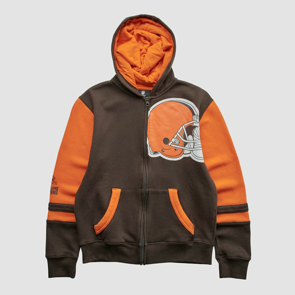 Cleveland Browns NFL 2010s Hooded Full Zip Sweatshirt Brown Yth XL Real Vintage | Fanatics