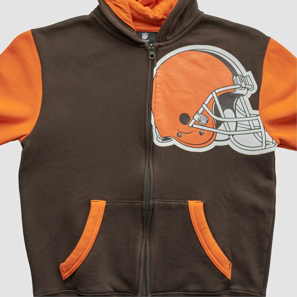Cleveland Browns NFL 2010s Hooded Full Zip Sweatshirt Brown Yth XL Real Vintage | Fanatics