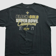 New Orleans Saints Reebok 2010 T-shirt Black Vintage | Fanatics