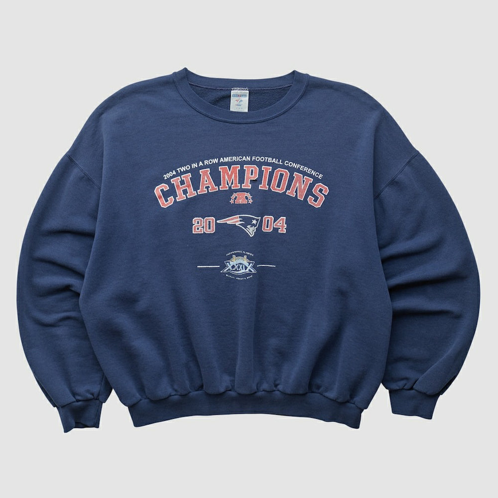 New England Patriots Jerzees 2004 Pullover Sweatshirt Navy Vintage | Fanatics