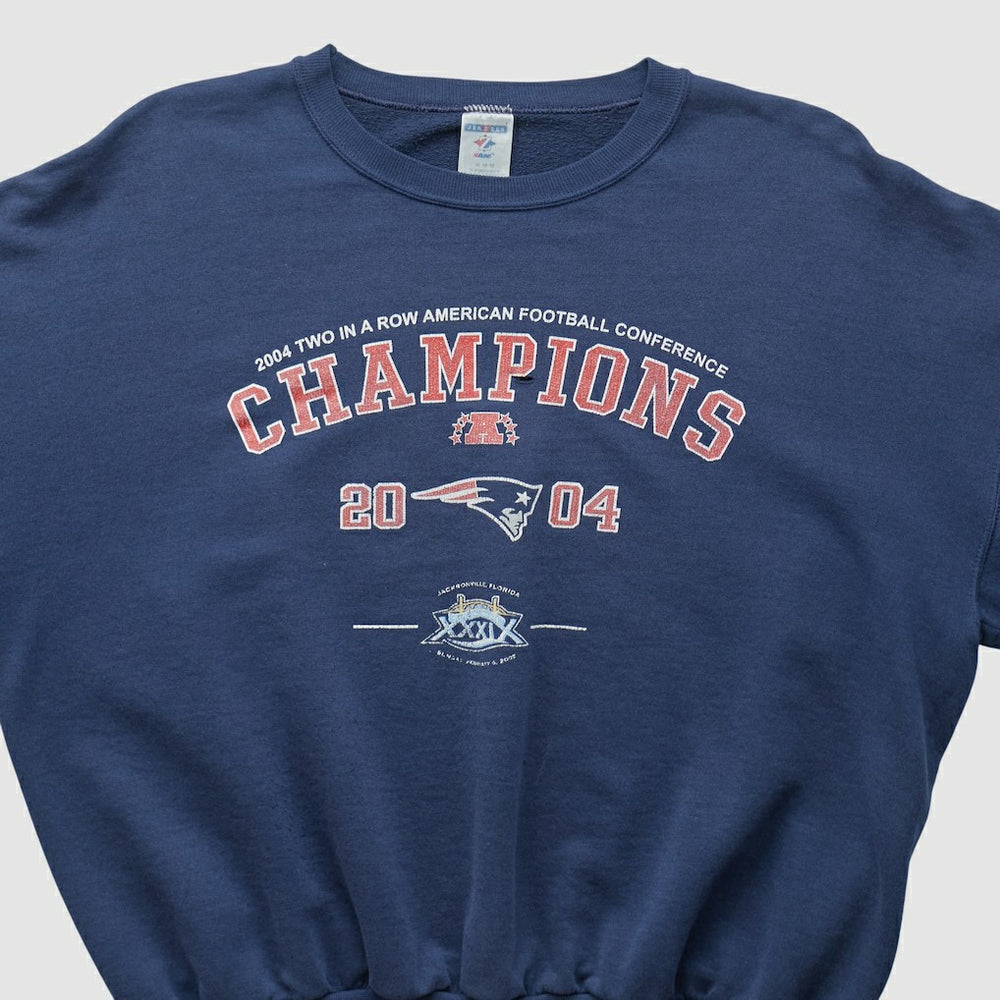 New England Patriots Jerzees 2004 Pullover Sweatshirt Navy Vintage | Fanatics