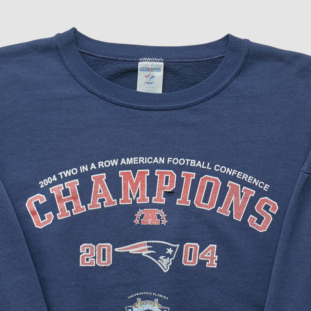 New England Patriots Jerzees 2004 Pullover Sweatshirt Navy Vintage | Fanatics