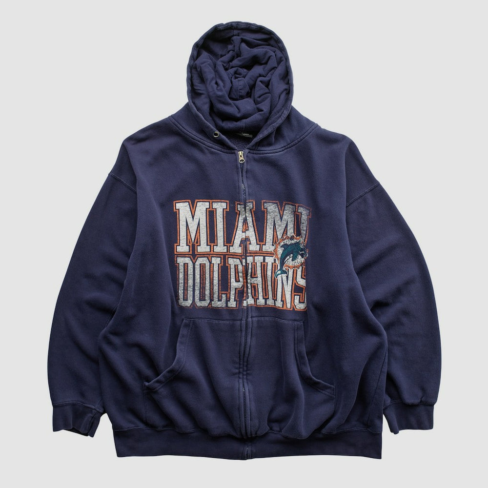 Miami Dolphins NFL 2010s Hooded Full Zip Sweatshirt Navy Vintage | Fanatics