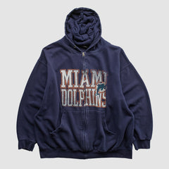 Miami Dolphins NFL 2010s Hooded Full Zip Sweatshirt Navy Vintage | Fanatics