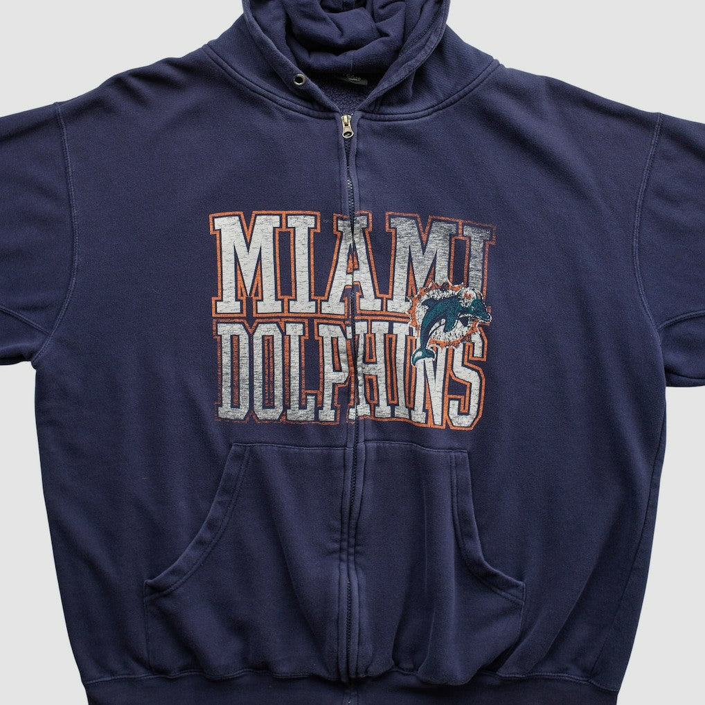 Miami Dolphins NFL 2010s Hooded Full Zip Sweatshirt Navy Vintage | Fanatics