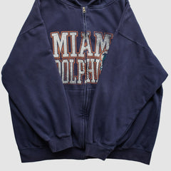Miami Dolphins NFL 2010s Hooded Full Zip Sweatshirt Navy Vintage | Fanatics
