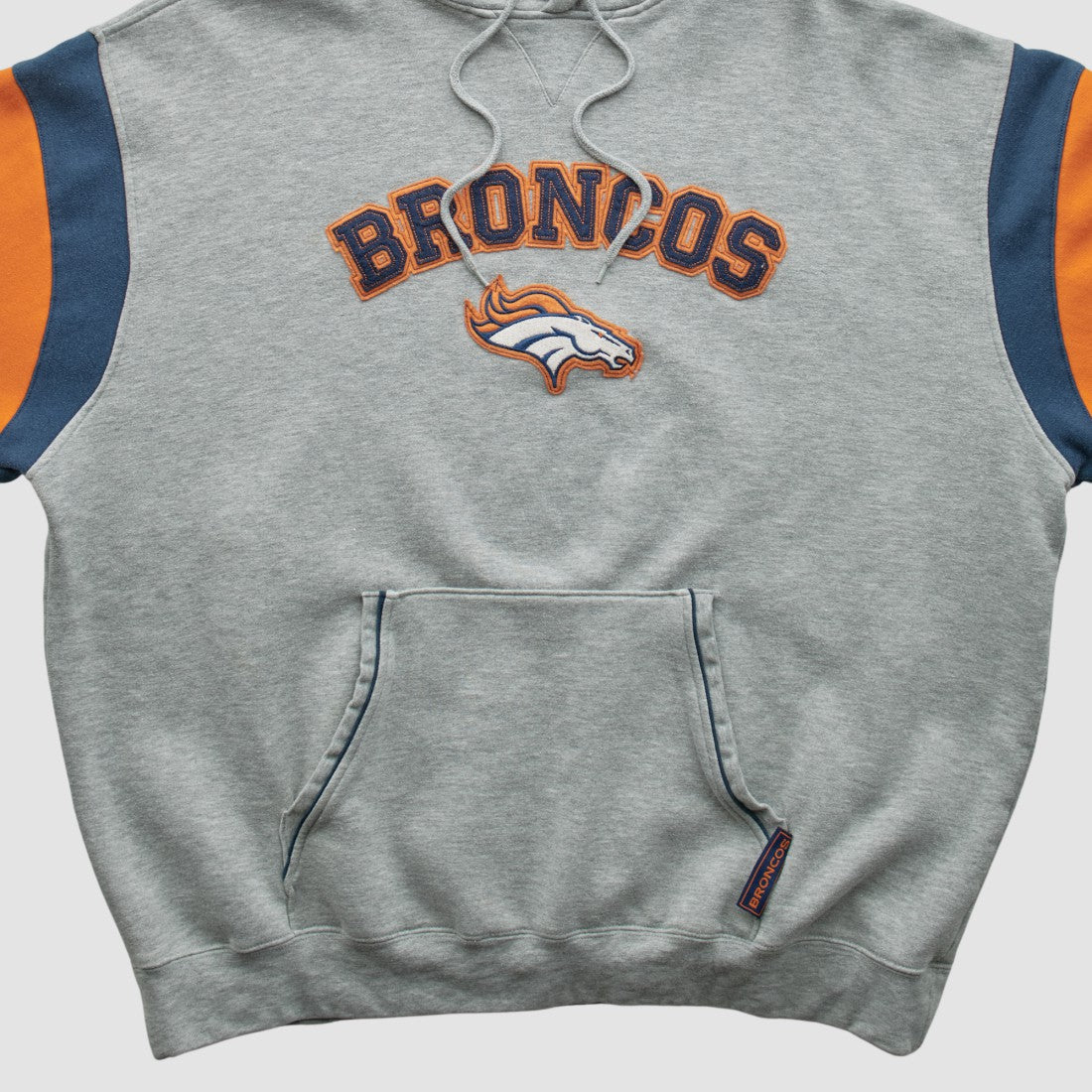 Denver Broncos NFL 2000s Hooded Pullover Sweatshirt Heather Gray Vintage | Fanatics
