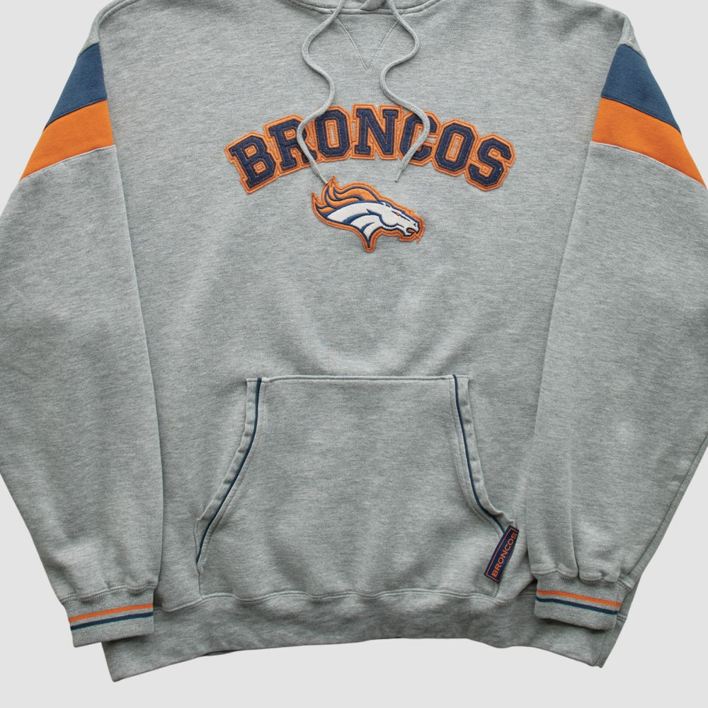 Denver Broncos NFL 2000s Hooded Pullover Sweatshirt Heather Gray Vintage | Fanatics