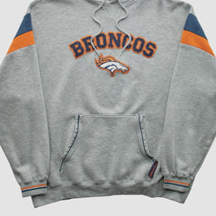 Denver Broncos NFL 2000s Hooded Pullover Sweatshirt Heather Gray Vintage | Fanatics