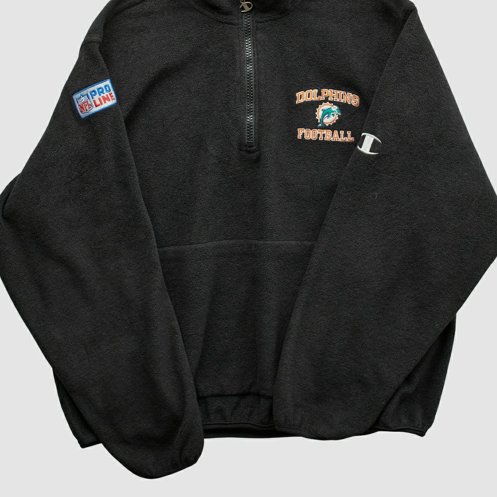 Miami Dolphins Champion 2000s 1/4 Zip Sweatshirt Black Vintage | Fanatics