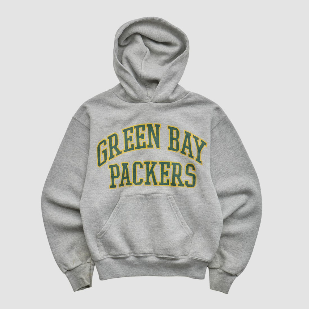 Green Bay Packers NFL 2000s Hooded Pullover Sweatshirt Heather Gray Yth M Real Vintage | Fanatics