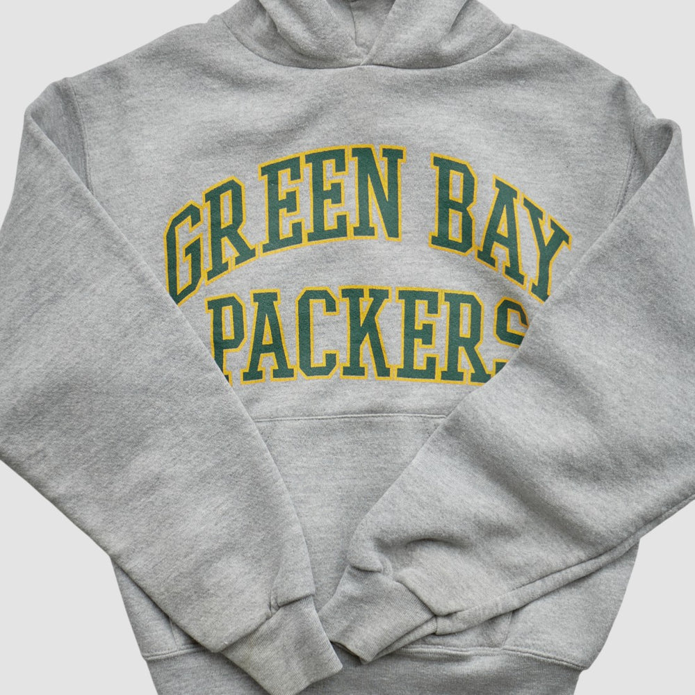 Green Bay Packers NFL 2000s Hooded Pullover Sweatshirt Heather Gray Yth M Real Vintage | Fanatics