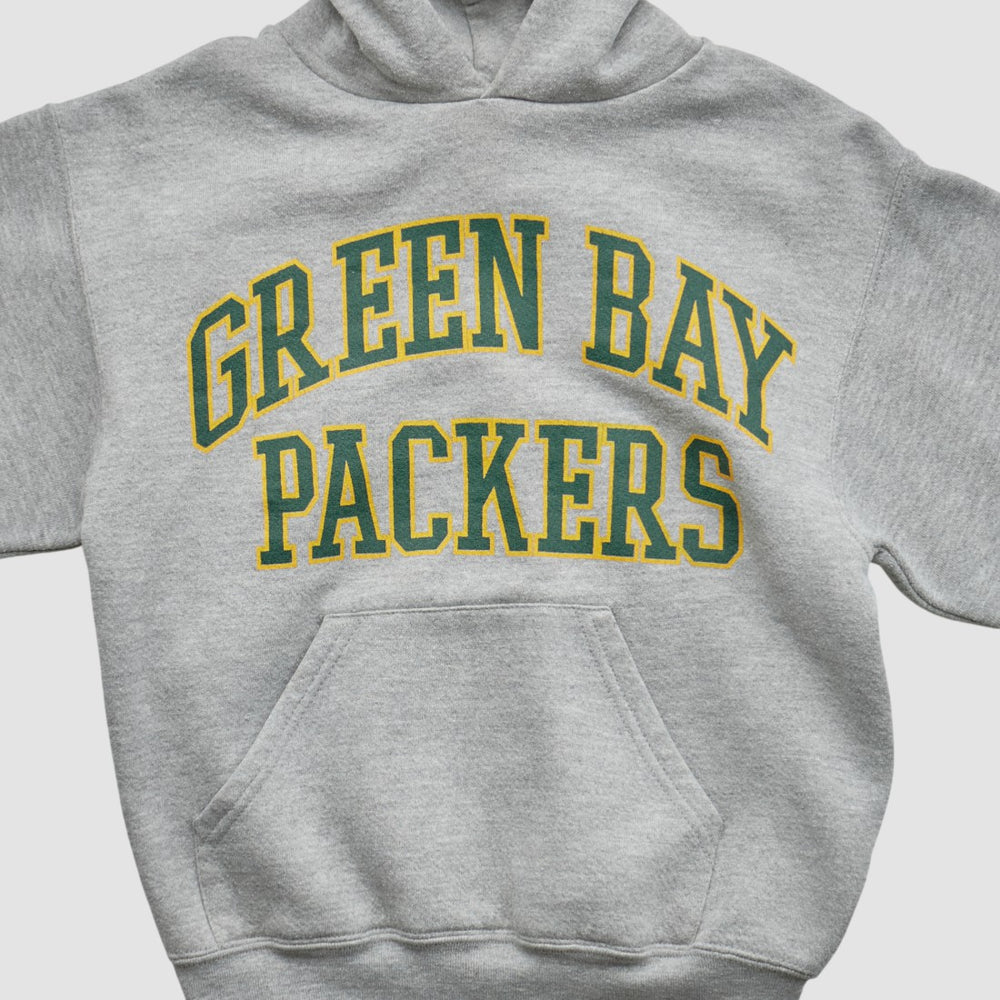 Green Bay Packers NFL 2000s Hooded Pullover Sweatshirt Heather Gray Yth M Real Vintage | Fanatics