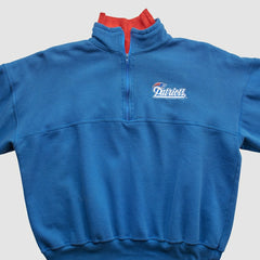 New England Patriots Dodger 90s 1/4 Zip Sweatshirt Blue Vintage | Fanatics