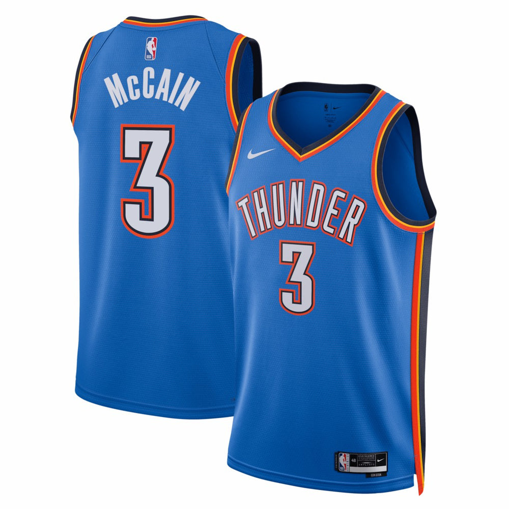 Jared McCain Oklahoma City Thunder Unisex Swingman Jersey Icon Edition Blue - NBA