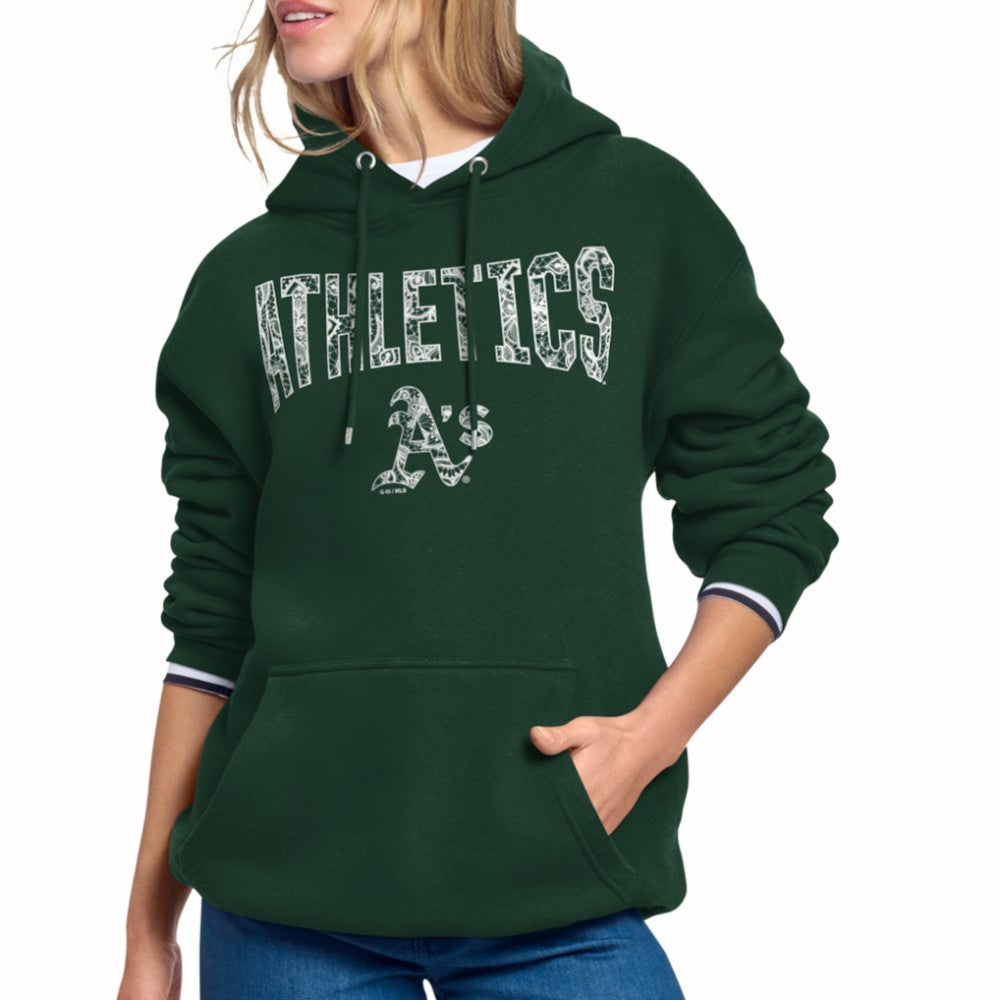Athletics Starter Women's Lace Team Lockup Fleece Hoodie - MLB