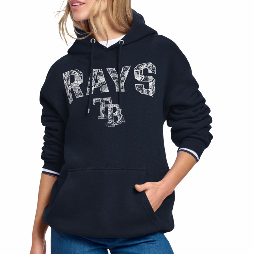 Tampa Bay Rays Starter Women's Lace Team Lockup Fleece Hoodie - MLB
