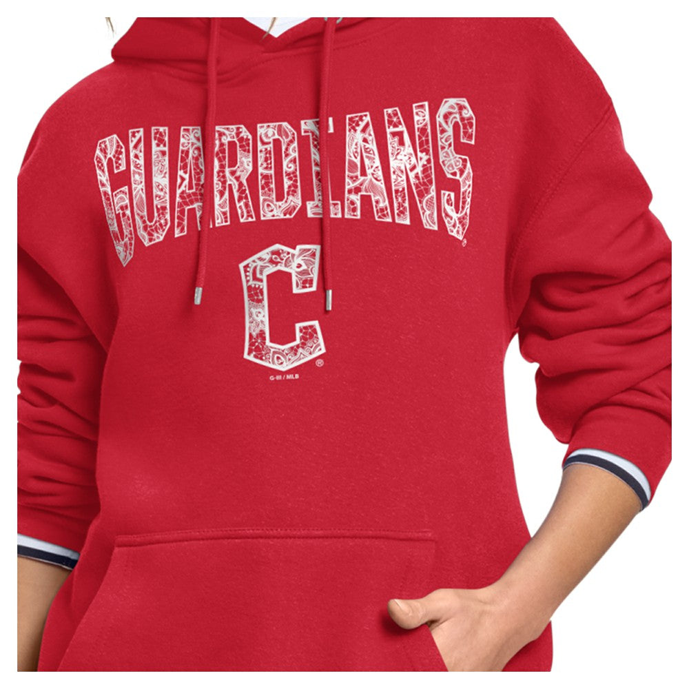 Cleveland Guardians Starter Women's Lace Team Lockup Fleece Hoodie - MLB