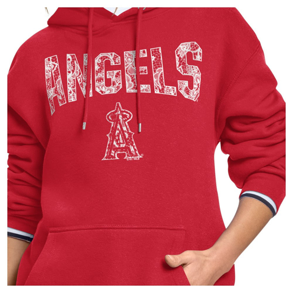 Los Angeles Angels Starter Women's Lace Team Lockup Fleece Hoodie - MLB