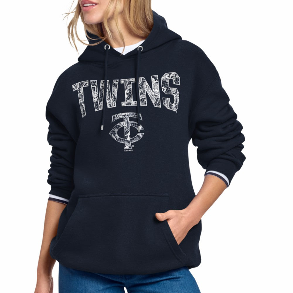 Minnesota Twins Starter Women's Lace Team Lockup Fleece Hoodie - MLB