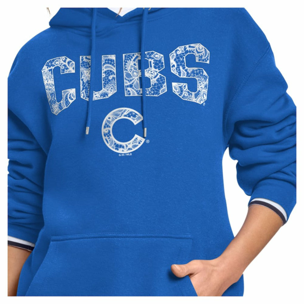 Chicago Cubs Starter Women's Lace Team Lockup Fleece Hoodie - MLB