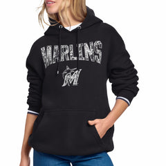Miami Marlins Starter Women's Lace Team Lockup Fleece Hoodie - MLB