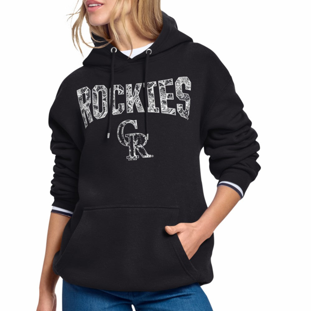 Colorado Rockies Starter Women's Lace Team Lockup Fleece Hoodie - MLB