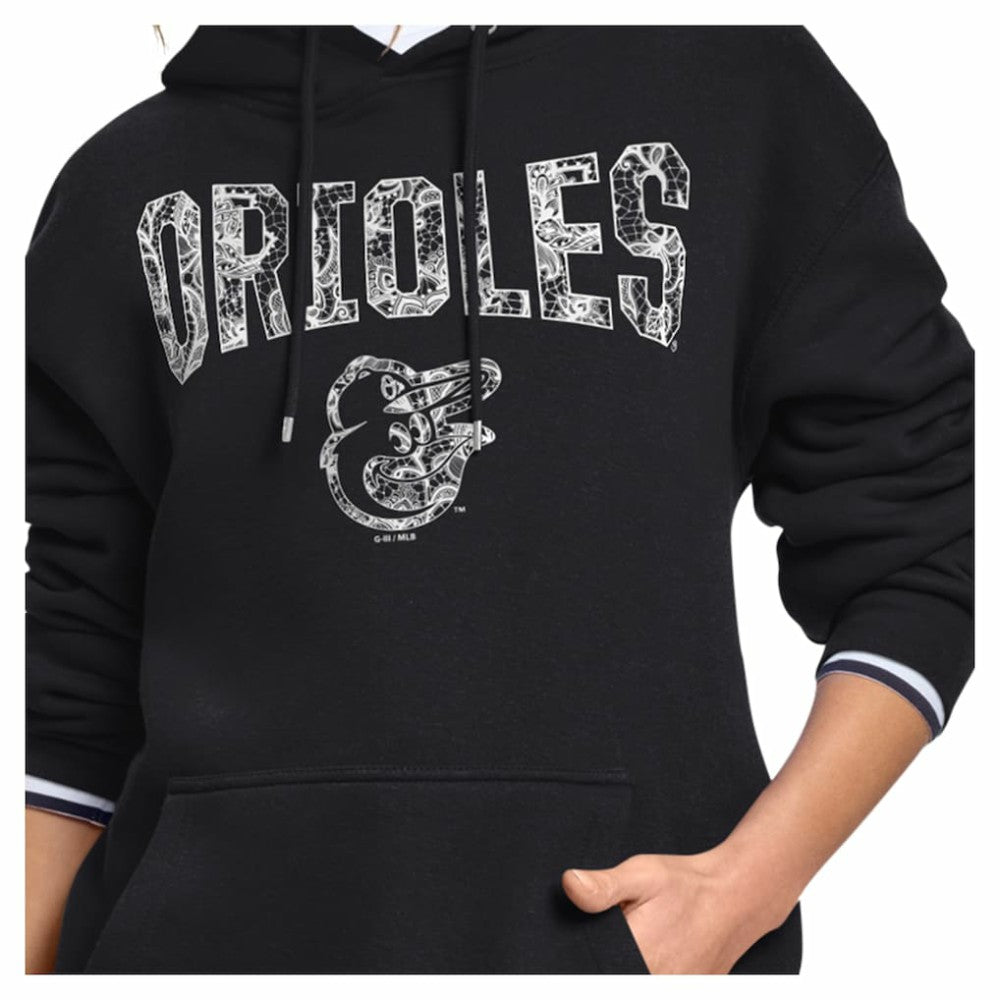 Baltimore Orioles Starter Women's Lace Team Lockup Fleece Hoodie - MLB