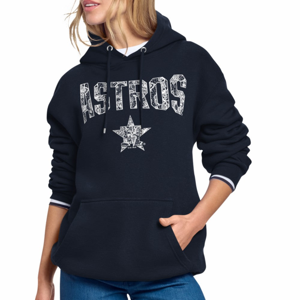 Houston Astros Starter Women's Lace Team Lockup Fleece Hoodie - MLB