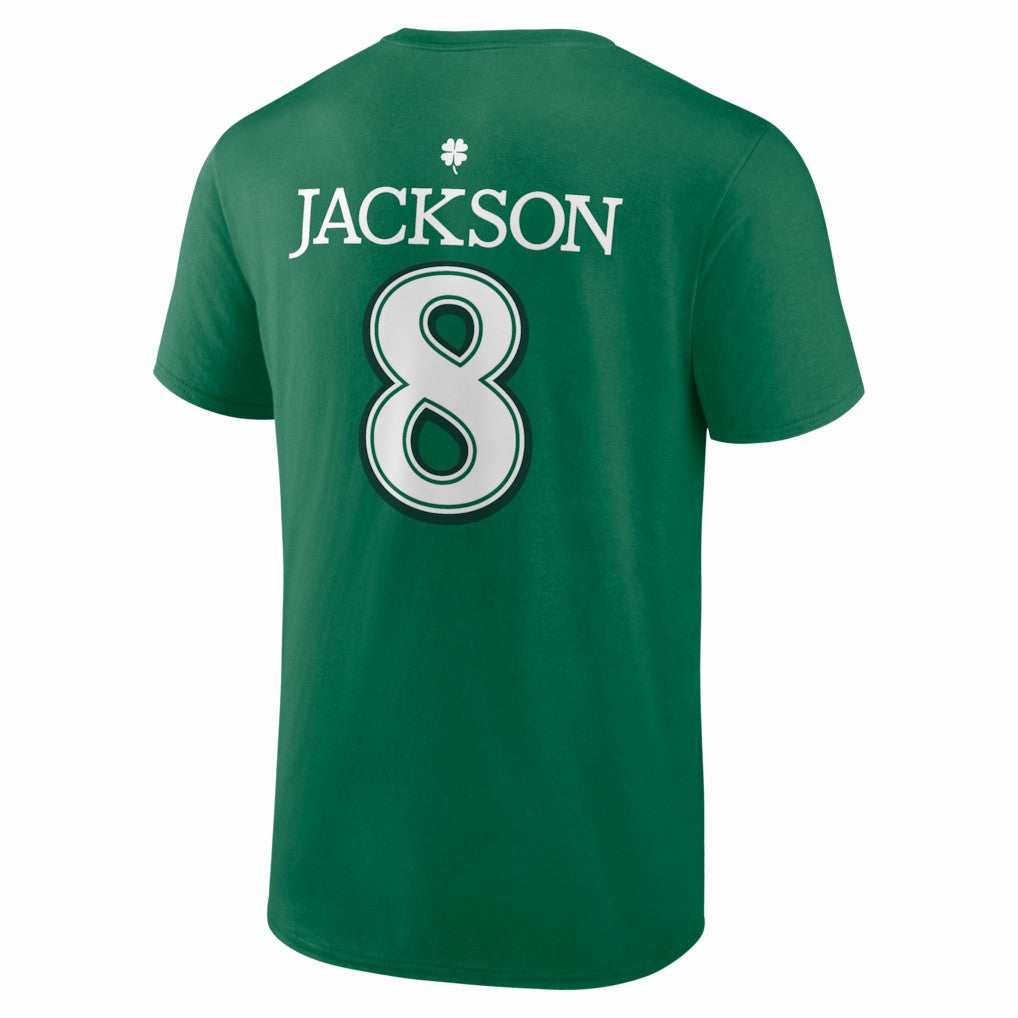 Lamar Jackson Baltimore Ravens St. Patrick's Day Icon Name & Number T-Shirt Green | NFL