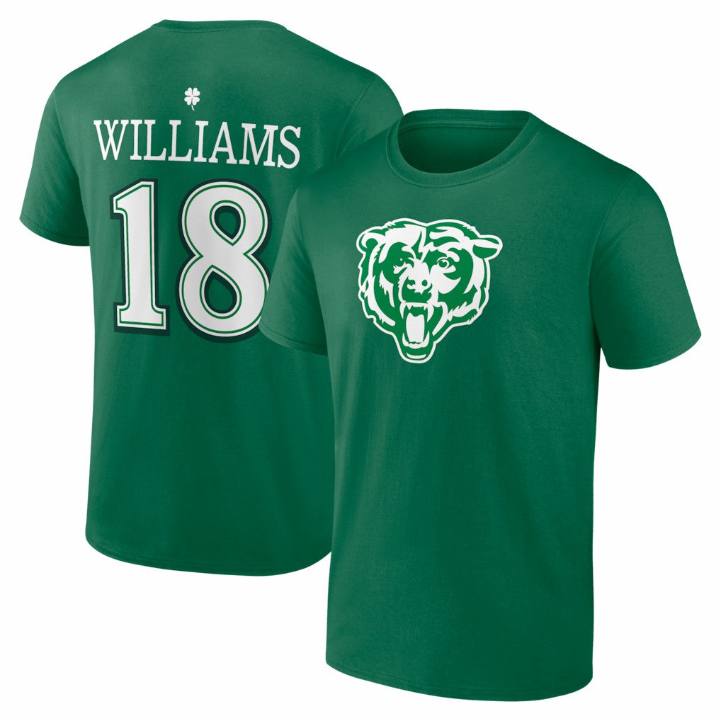 Caleb Williams Chicago Bears St. Patrick's Day Icon Name & Number T-Shirt Green | NFL