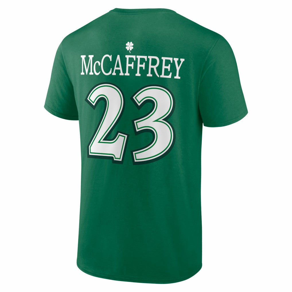 Christian McCaffrey San Francisco 49ers St. Patrick's Day Icon Name & Number T-Shirt Green | NFL