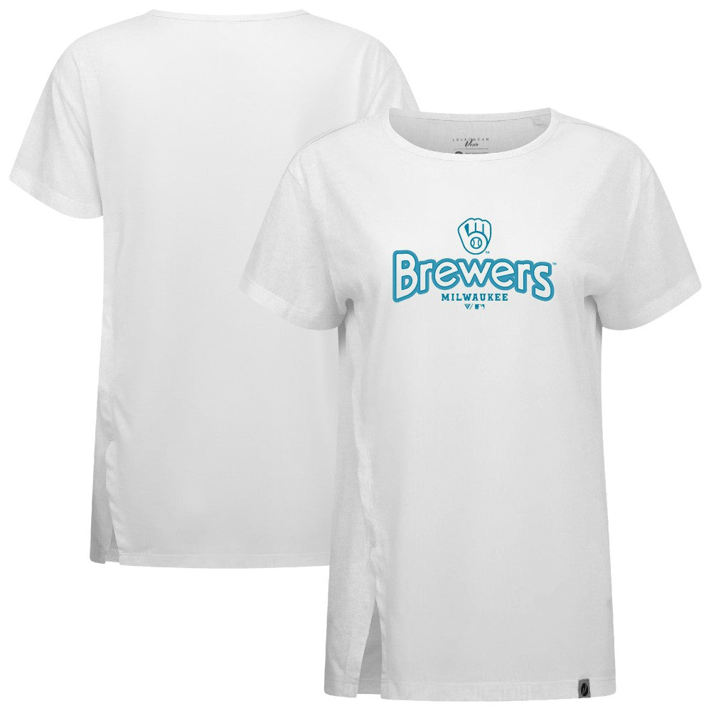 Milwaukee Brewers Levelwear Women's Blue Haven Influx Cornerstone T-Shirt - MLB