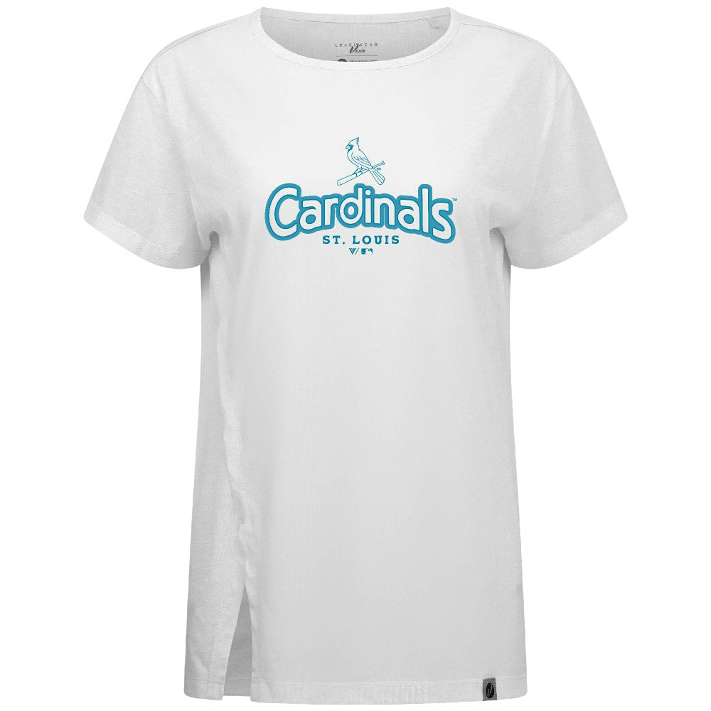 St. Louis Cardinals Levelwear Women's Blue Haven Influx Cornerstone T-Shirt - MLB