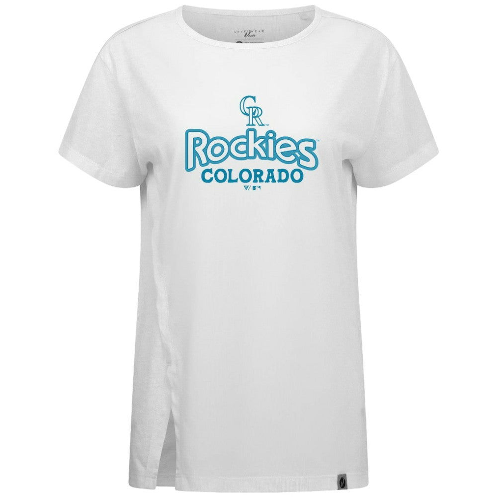 Colorado Rockies Levelwear Women's Blue Haven Influx Cornerstone T-Shirt - MLB