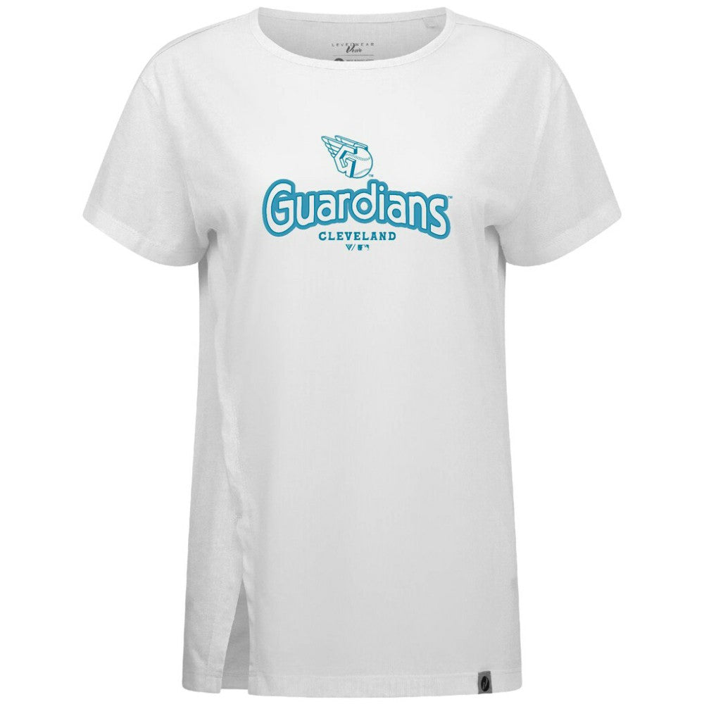 Cleveland Guardians Levelwear Women's Blue Haven Influx Cornerstone T-Shirt - MLB