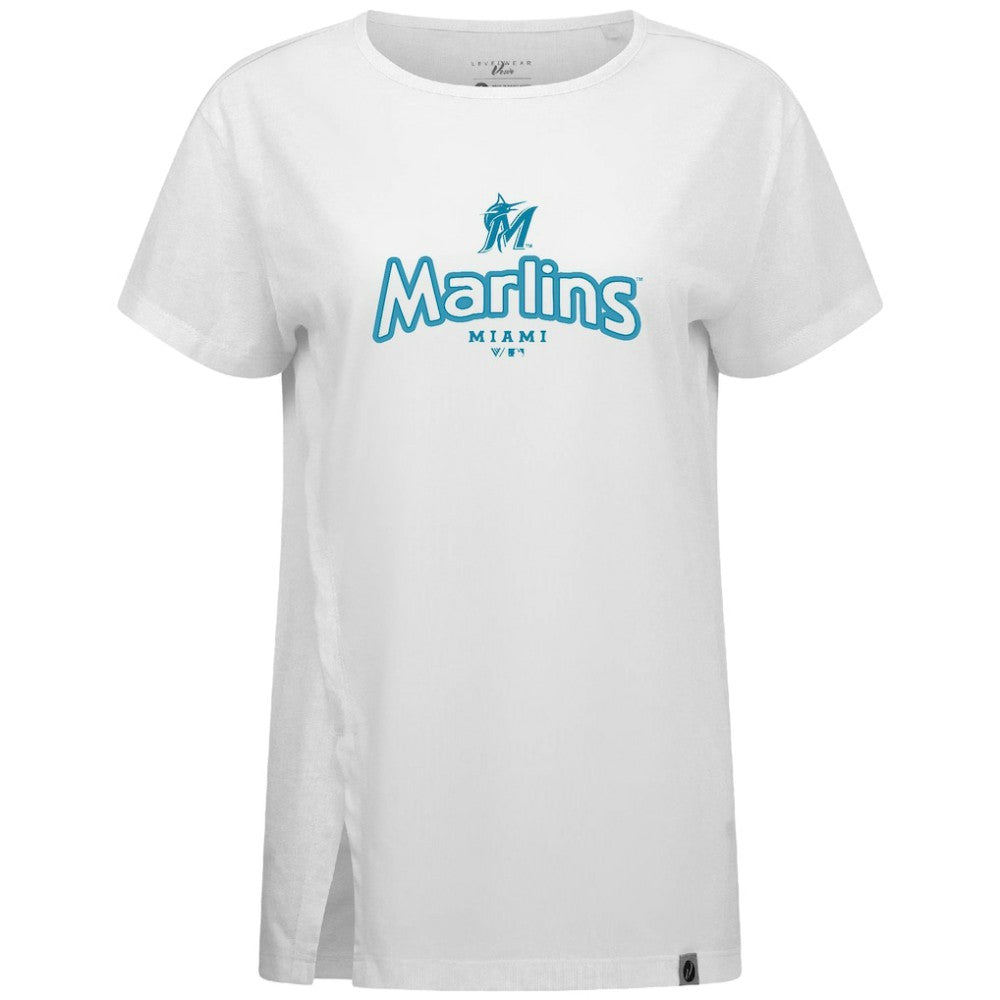 Miami Marlins Levelwear Women's Blue Haven Influx Cornerstone T-Shirt - MLB