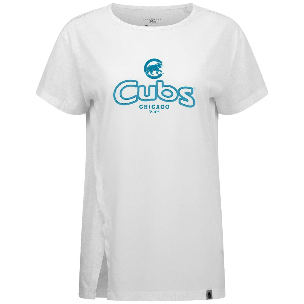 Chicago Cubs Levelwear Women's Blue Haven Influx Cornerstone T-Shirt - MLB