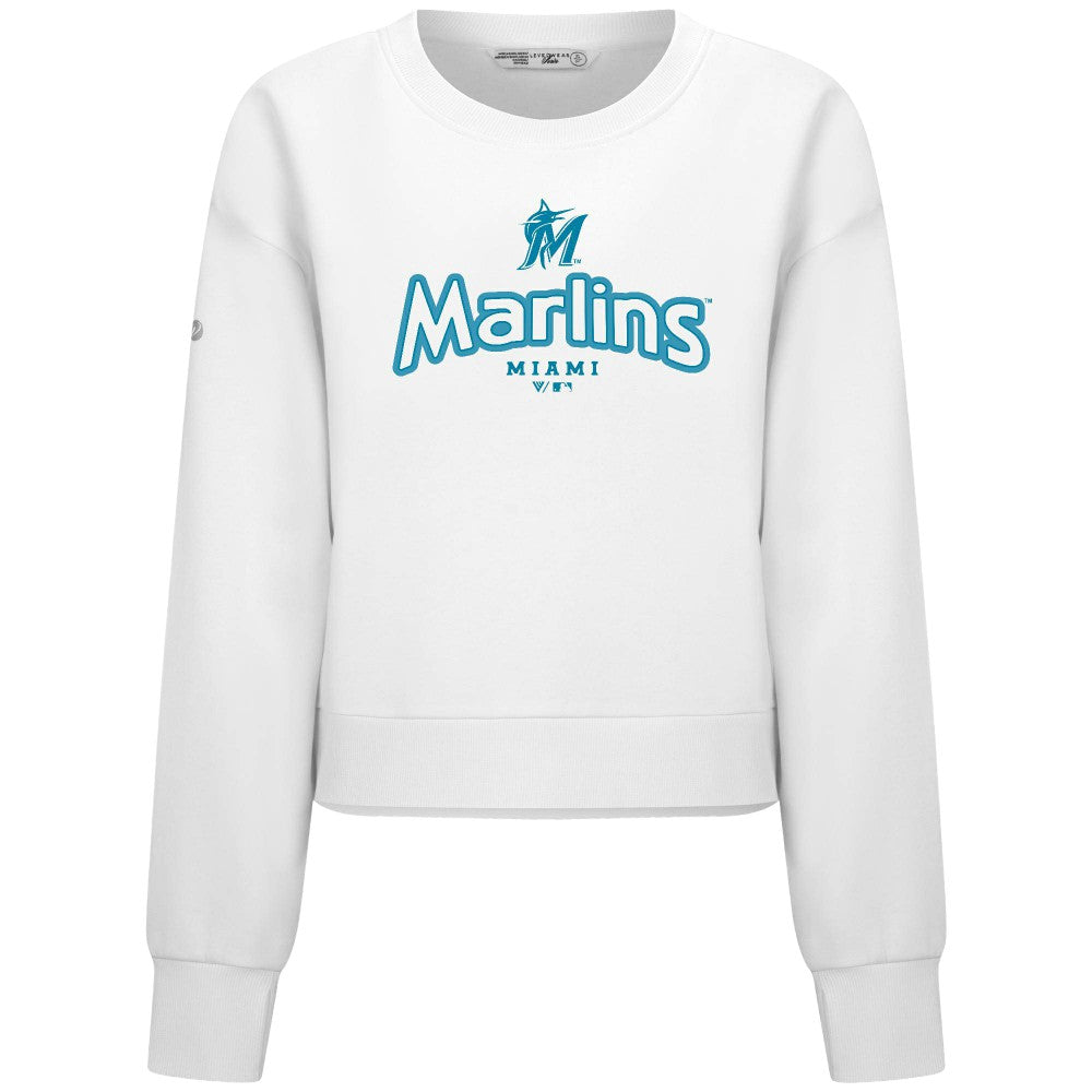 Miami Marlins Levelwear Women's Judd Cornerstone Cropped Sweatshirt - MLB