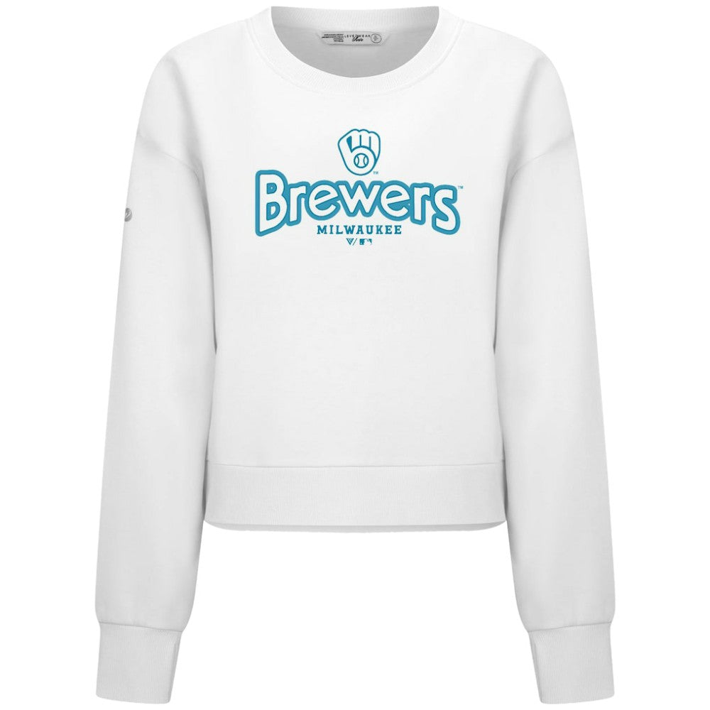 Milwaukee Brewers Levelwear Women's Judd Cornerstone Cropped Sweatshirt - MLB