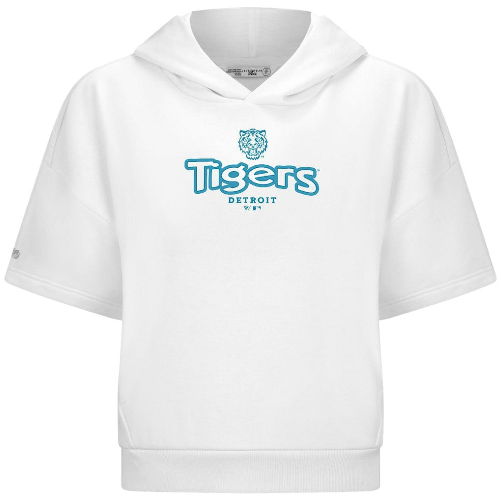 Detroit Tigers Levelwear Women's Amber Short Sleeve Cornerstone Hoodie - MLB