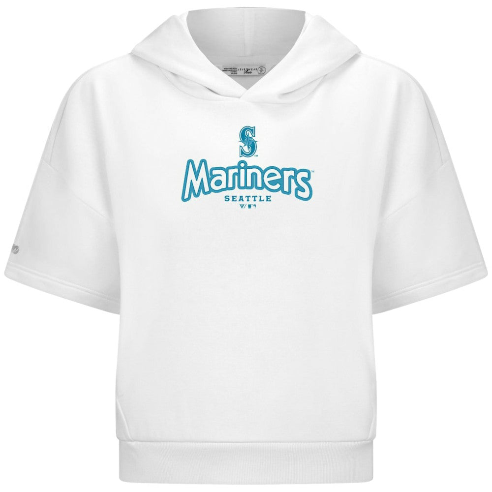 Seattle Mariners Levelwear Women's Amber Short Sleeve Cornerstone Hoodie - MLB