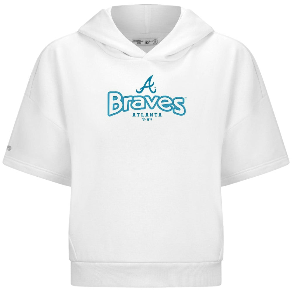 Atlanta Braves Levelwear Women's Amber Short Sleeve Cornerstone Hoodie - MLB
