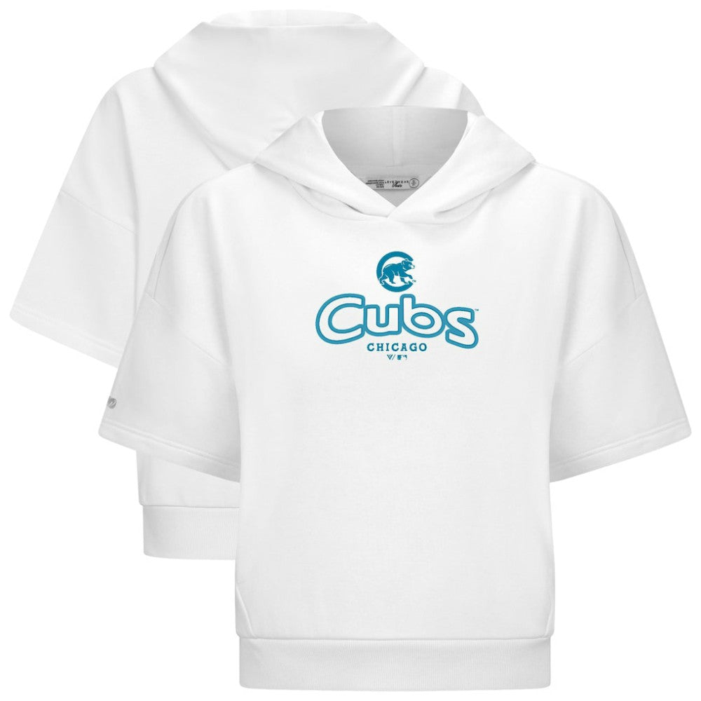 Chicago Cubs Levelwear Women's Amber Short Sleeve Cornerstone Hoodie - MLB
