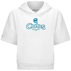 Chicago Cubs Levelwear Women's Amber Short Sleeve Cornerstone Hoodie - MLB