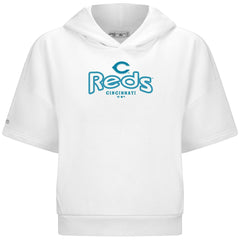 Cincinnati Reds Levelwear Women's Amber Short Sleeve Cornerstone Hoodie - MLB